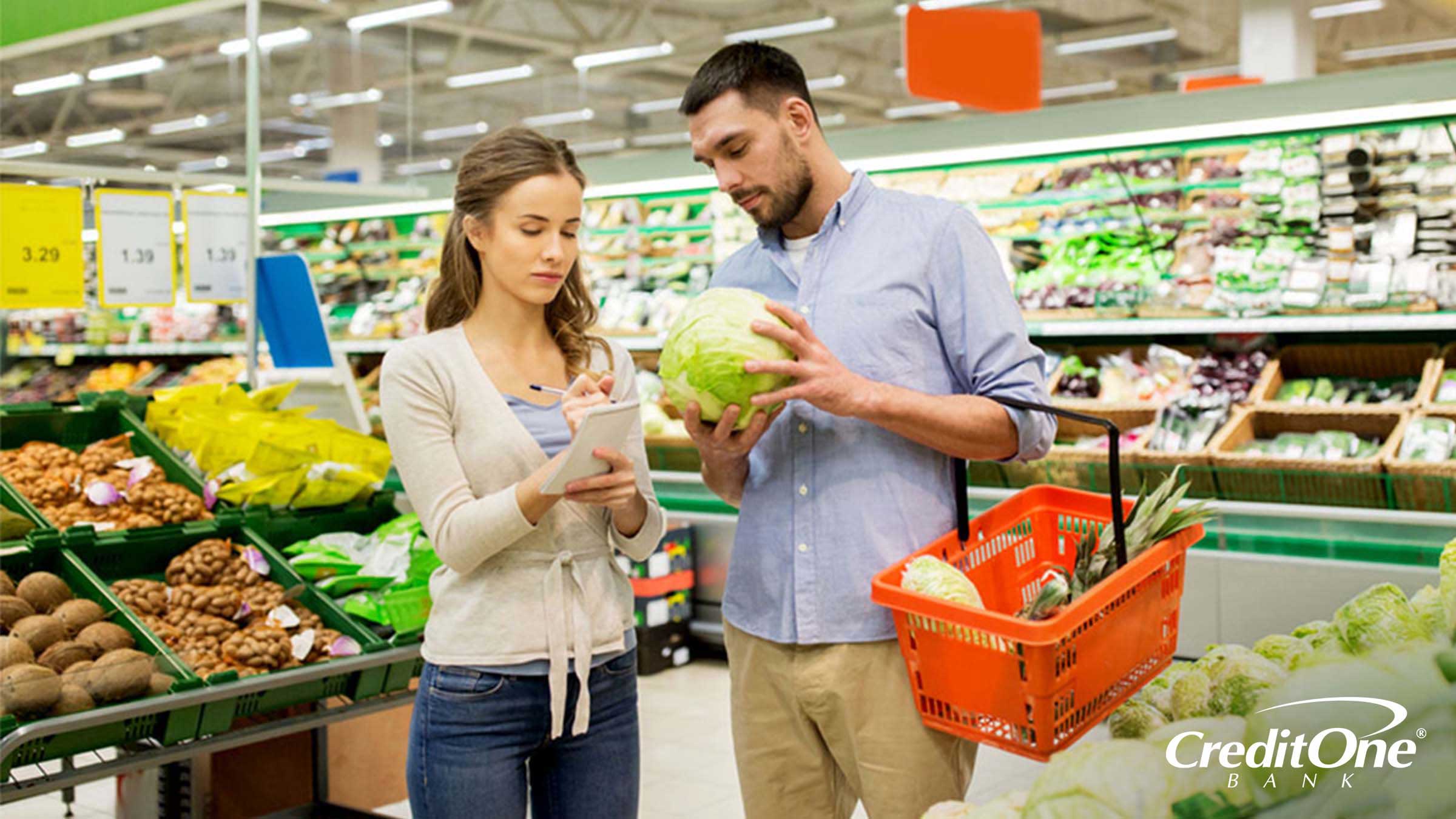 Calculating budget for groceries at a grocery store